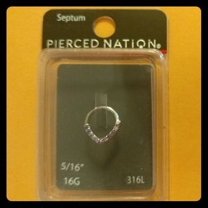 Silver and purple Septum or Daith ring